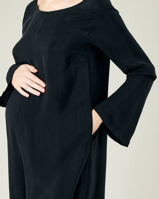 Thea Black Cupro Jumpsuit