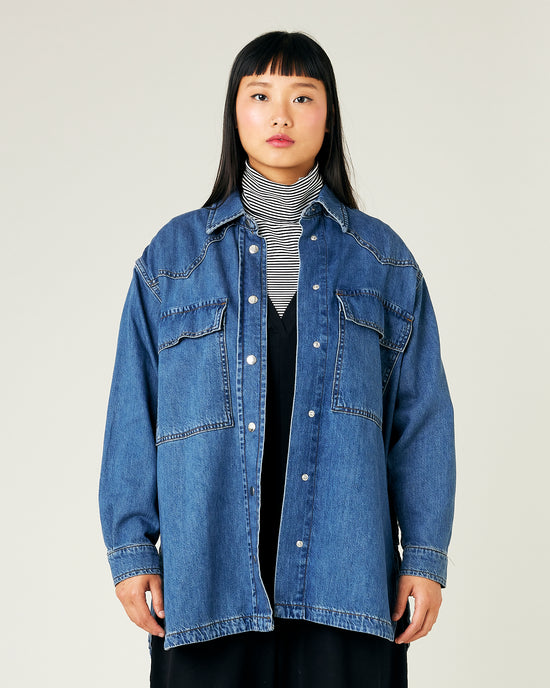 Moxie Mid Blue Wash Denim Shirt