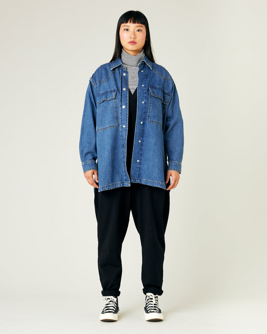 Moxie Mid Blue Wash Denim Shirt