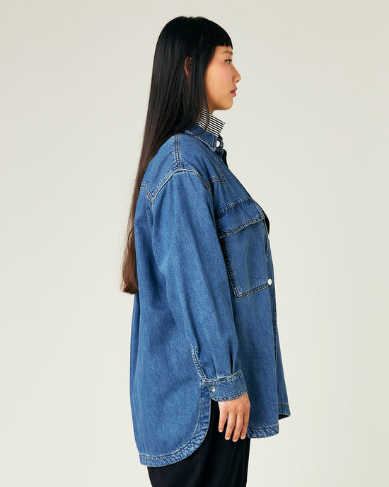 Moxie Mid Blue Wash Denim Shirt