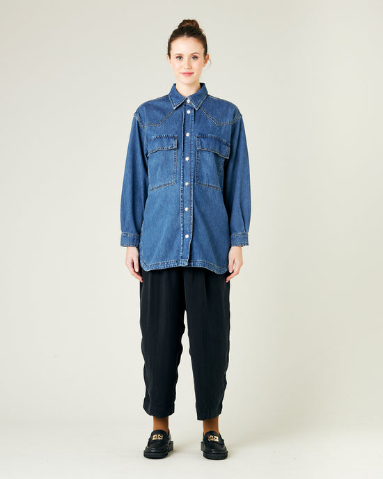 Moxie Mid Blue Wash Denim Shirt