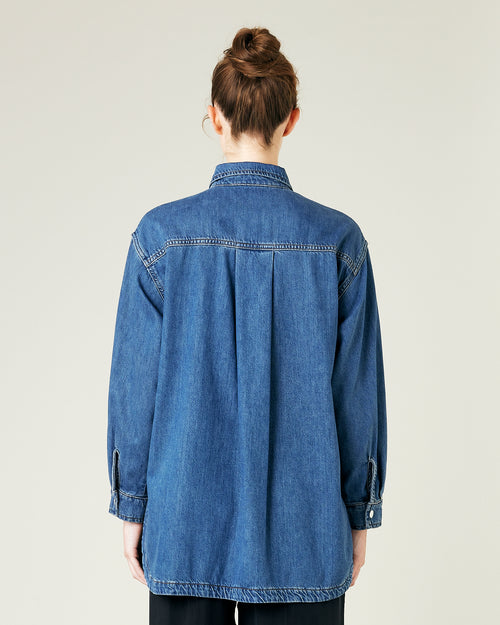 Moxie Mid Blue Wash Denim Shirt