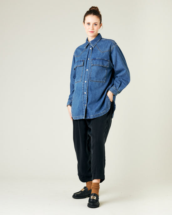 Moxie Mid Blue Wash Denim Shirt