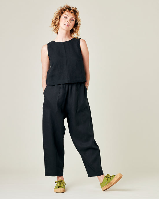 Huxley Black Linen Trousers