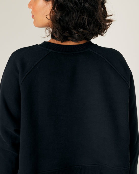 Talia Black Fleece Jersey Jumper