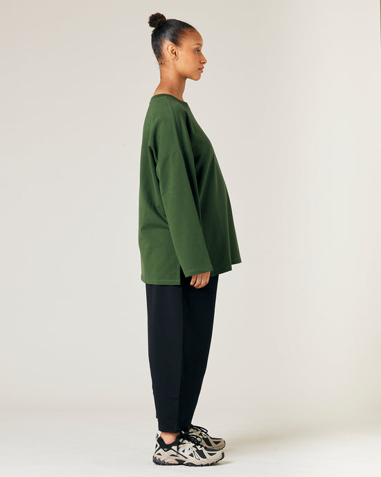 Huxley Kombu Green Cotton Jersey Top