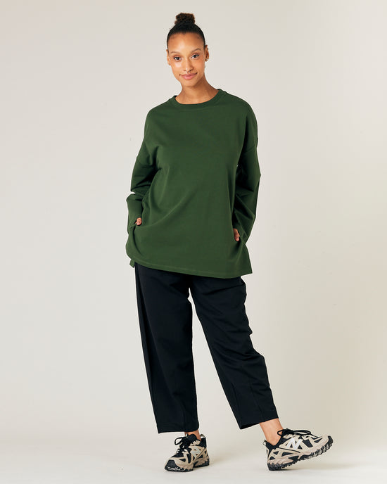 Huxley Kombu Green Cotton Jersey Top