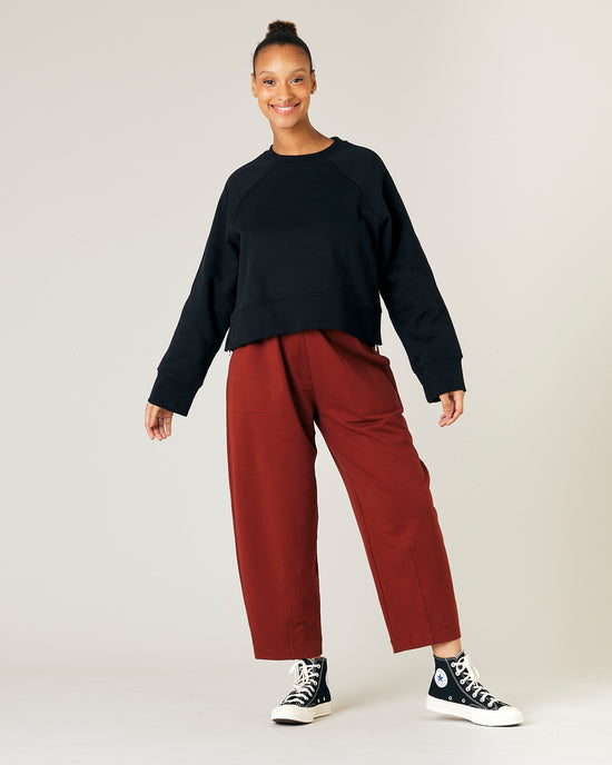 Talia Black Fleece Jersey Jumper