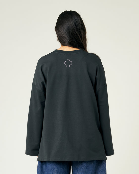 Huxley Printed Slate Cotton Jersey Top