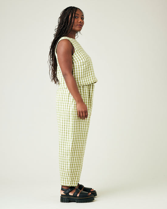 Mabel Apple Check Linen Trousers