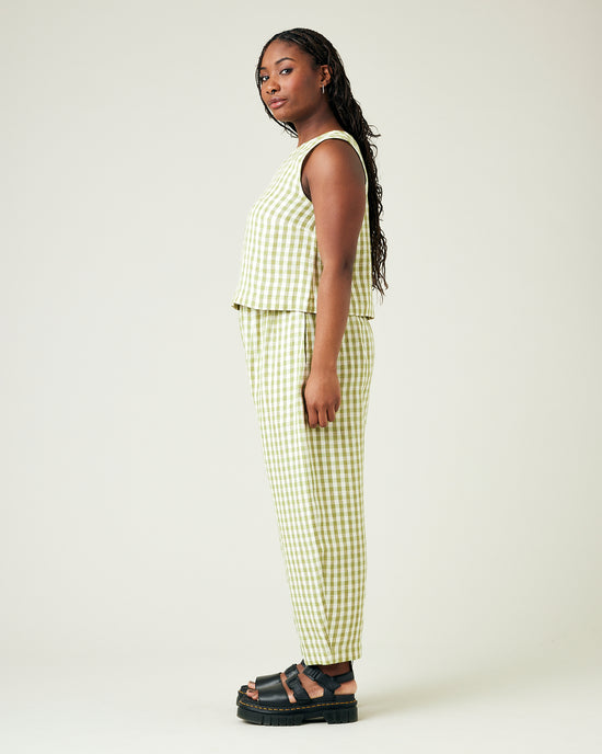 Mabel Apple Check Linen Trousers