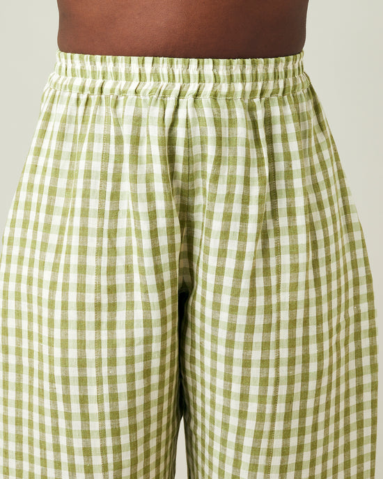 Mabel Apple Check Linen Trousers