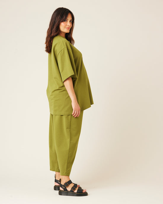 Jude Short Drop Sleeve Top - Moss