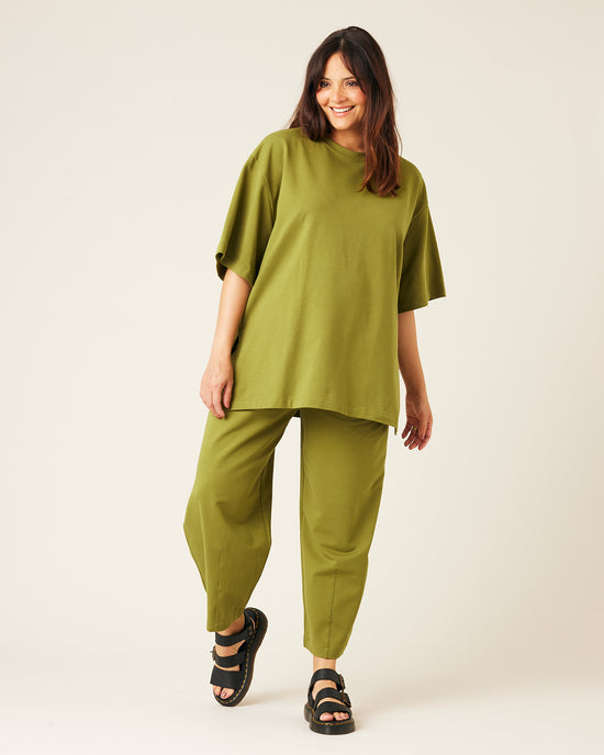 Jude Short Drop Sleeve Top - Moss