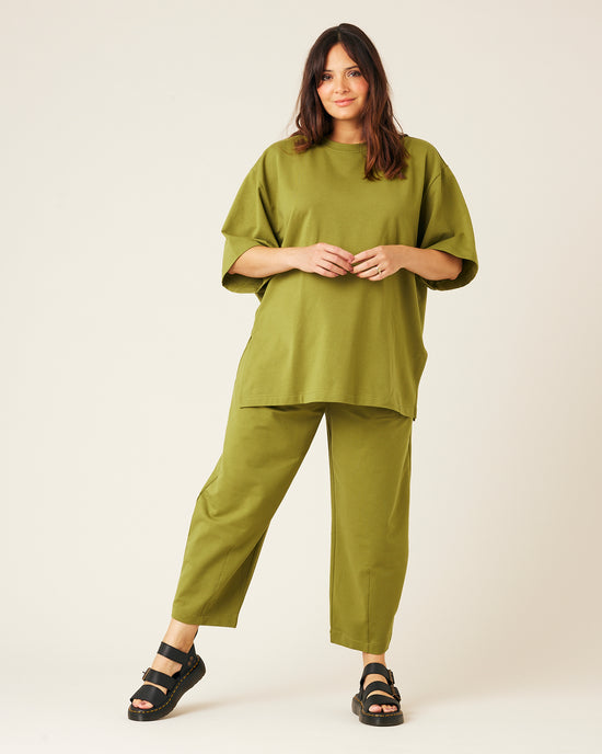 Jude Short Drop Sleeve Top - Moss