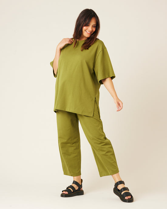 Jude Short Drop Sleeve Top - Moss