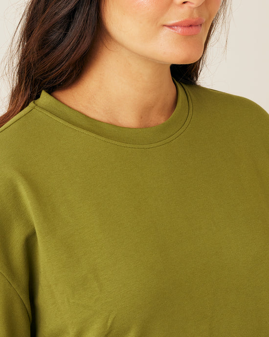 Jude Short Drop Sleeve Top - Moss