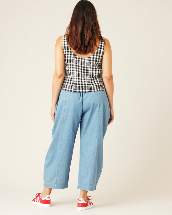 Mia Light Wash Denim Chambray Trousers