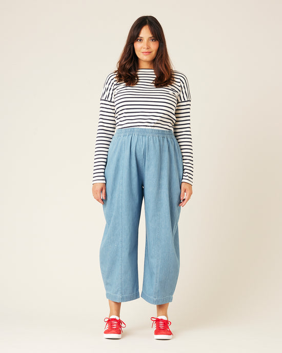 Mia Light Wash Denim Chambray Trousers