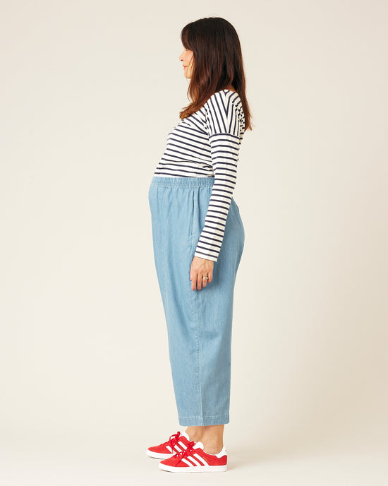 Mia Light Wash Denim Chambray Trousers