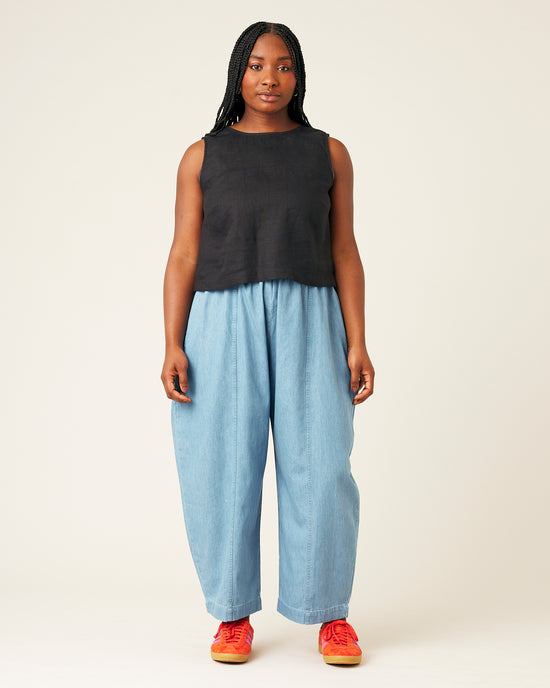 Mia Light Wash Denim Chambray Trousers