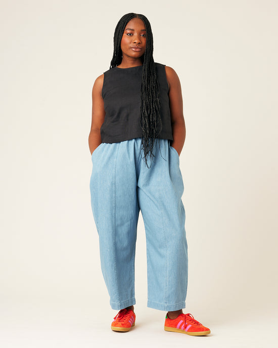 Mia Light Wash Denim Chambray Trousers