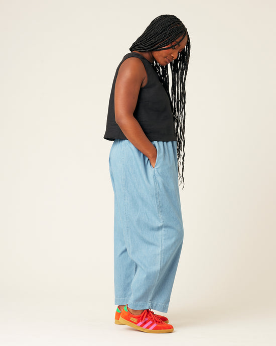 Mia Light Wash Denim Chambray Trousers