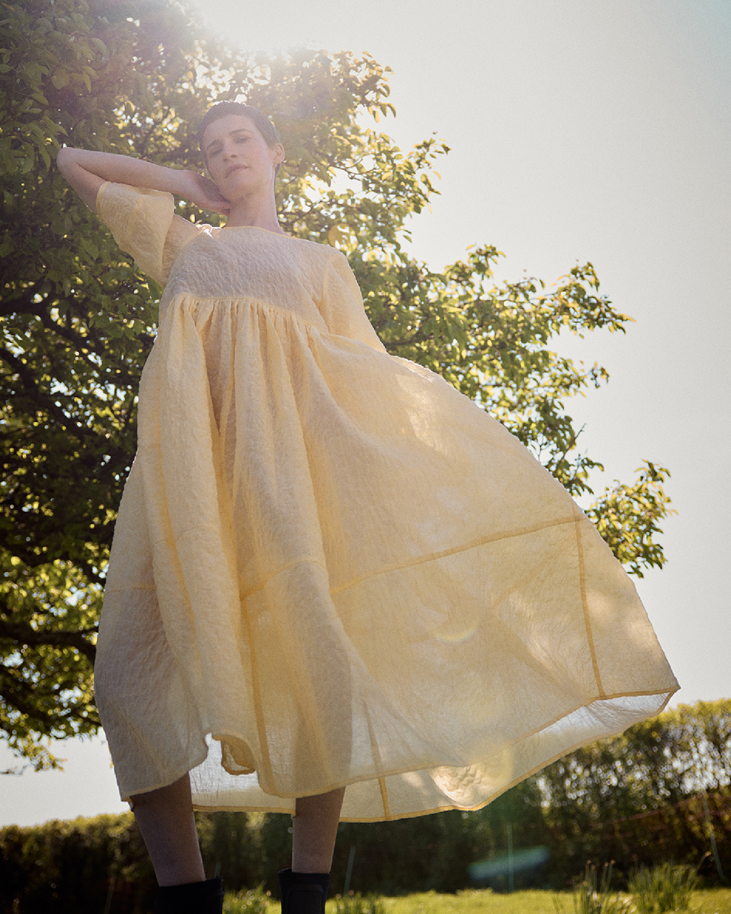 Prue Butter Organza Dress
