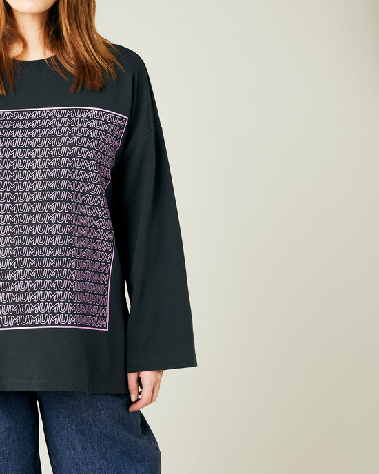 Huxley Printed Slate Cotton Jersey Top