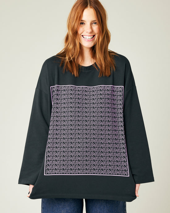 Huxley Printed Slate Cotton Jersey Top