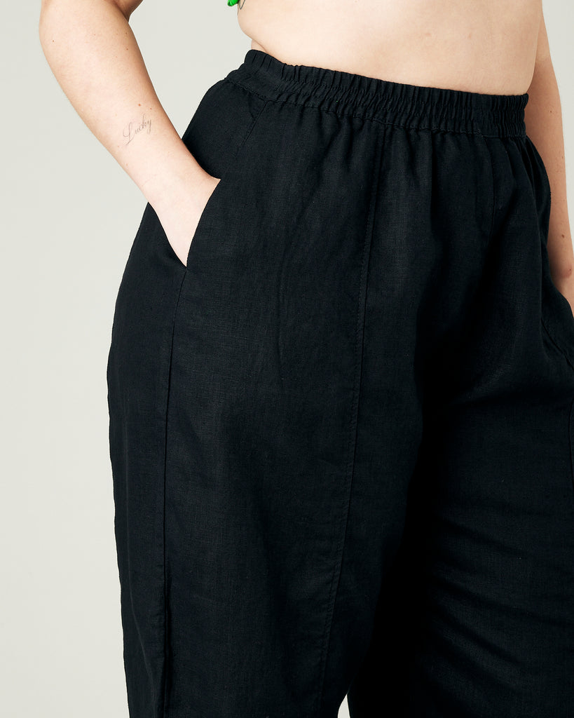 Linen Trousers Black