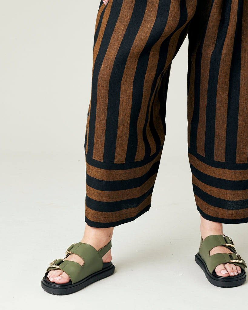 Bobbi Balloon - linen overall stripe - sand main image 1
