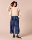 Bonnie Mid Wash Plaid Denim Jeans