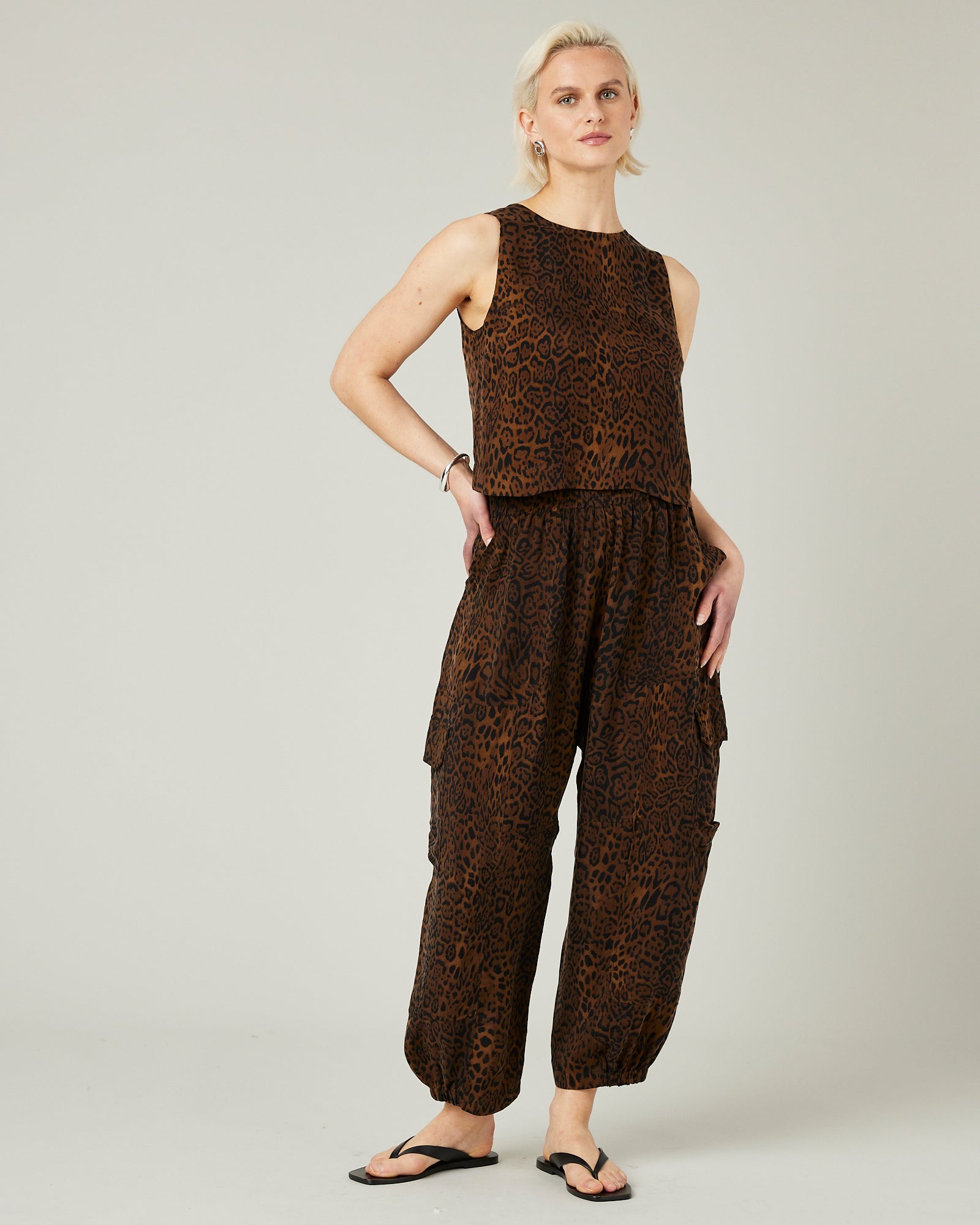 Sylvie Dark Leopard Print Cupro Trousers – Beyond Nine