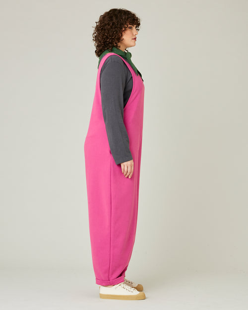 model wears cactus pink jersey clover jumpsuit