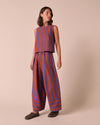 Bobbi Terracotta Stripe Linen Trousers