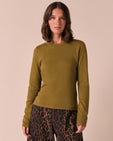 Lila Fresh Olive Cotton Top