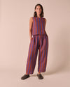 Mabel Terracotta Stripe Linen Trousers