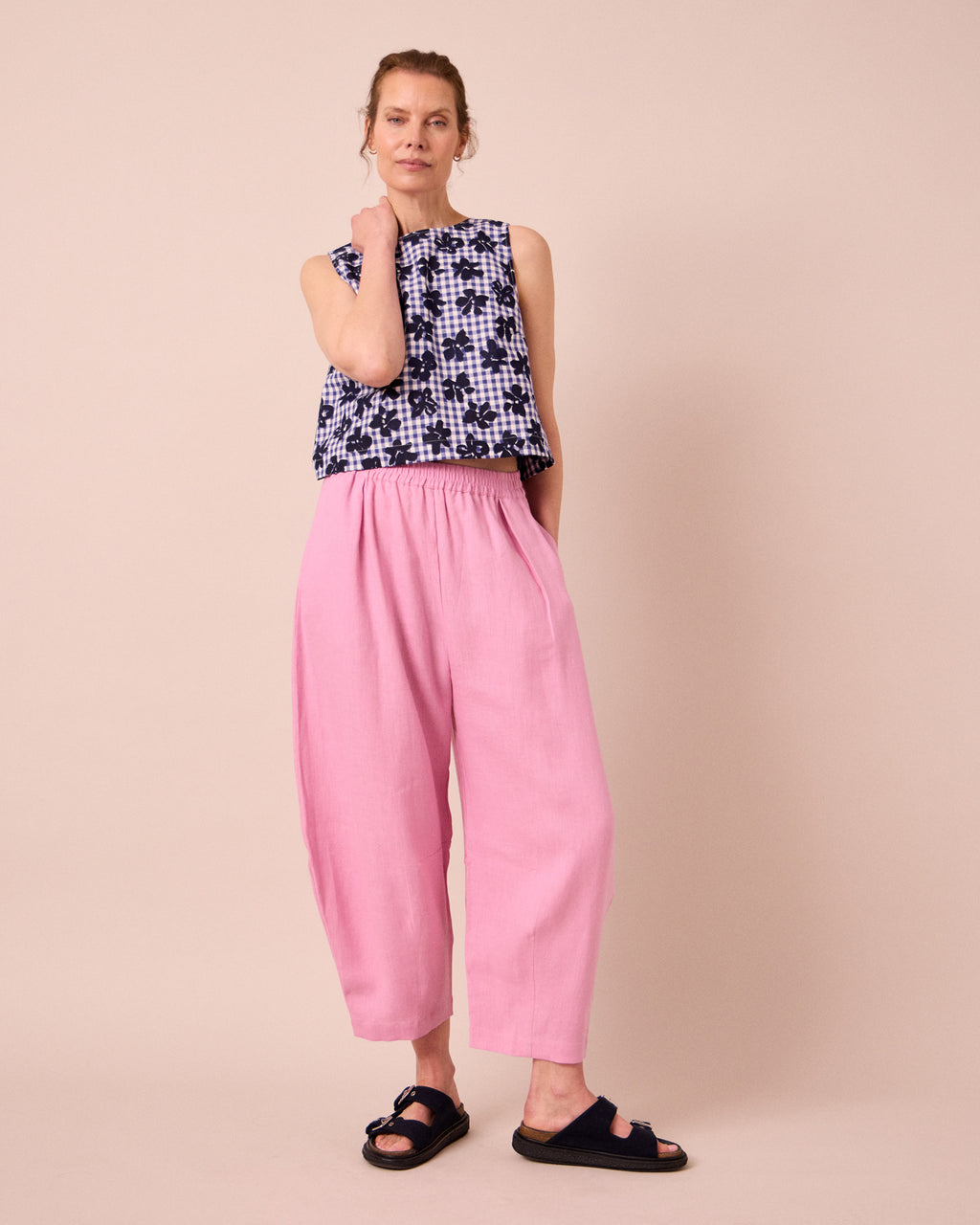 Daisy Rose Pink Linen Trouser