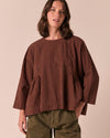 Danya Russet Gingham Seersucker Top