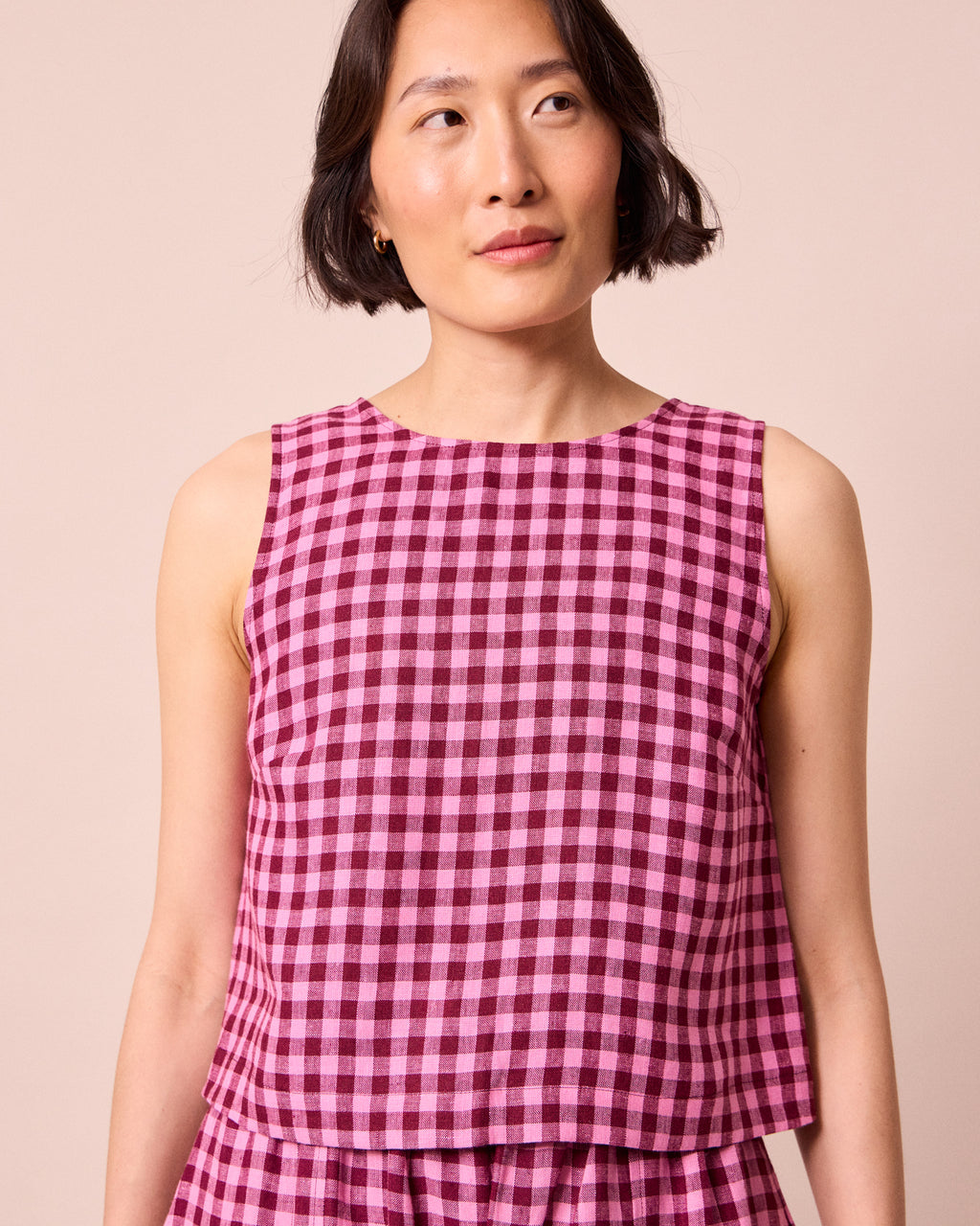 Esme Summer Gingham Linen Top