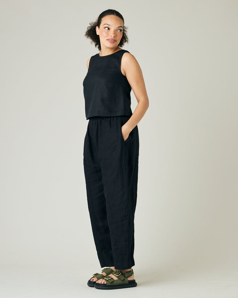 Esme Black Linen Top – Beyond Nine