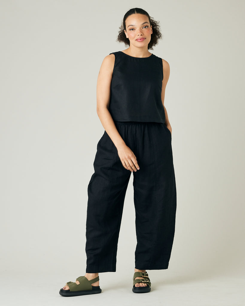 Esme Black Linen Top – Beyond Nine