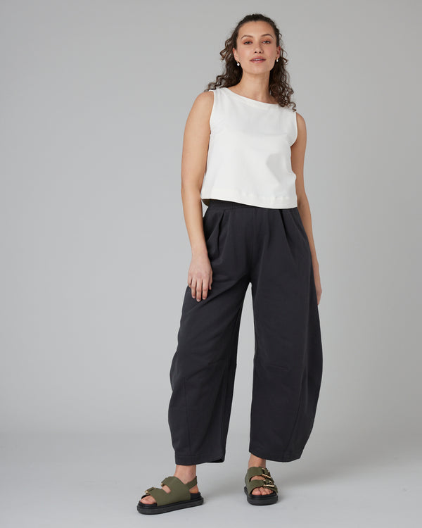 pregnant model wears esme jersey ecru top