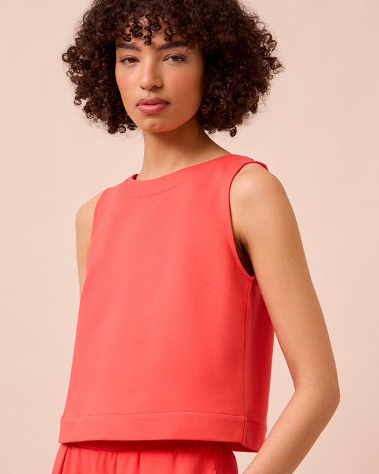 model wears esme watermelon jersey top