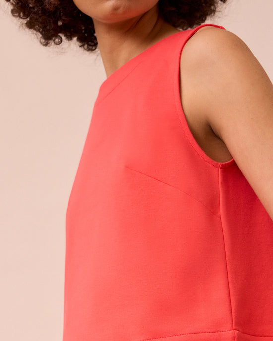 model wears esme watermelon jersey top