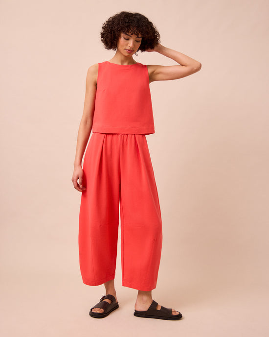 model wears esme watermelon jersey top