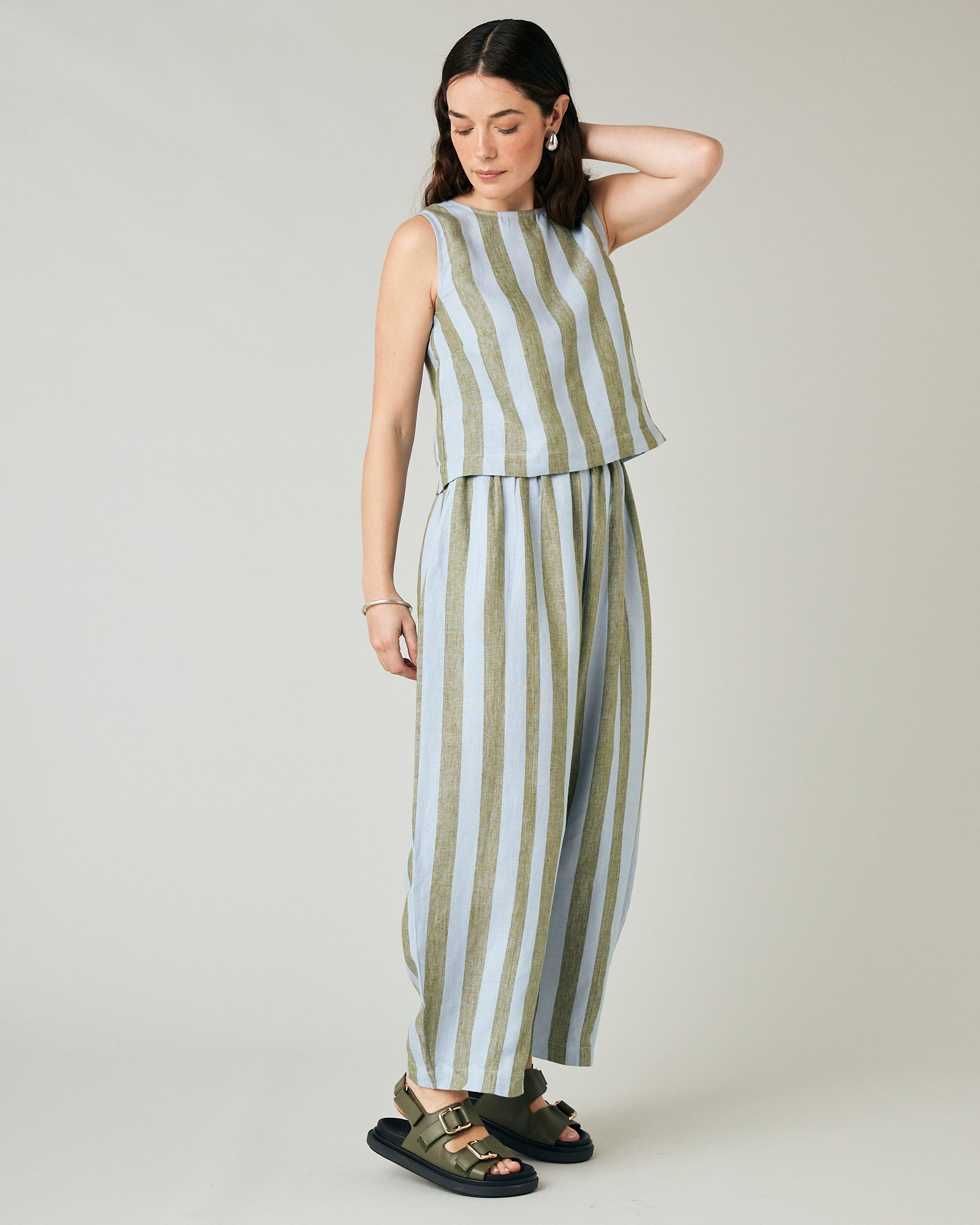 Esme Meadow Stripe Linen Top  Beyond Nine