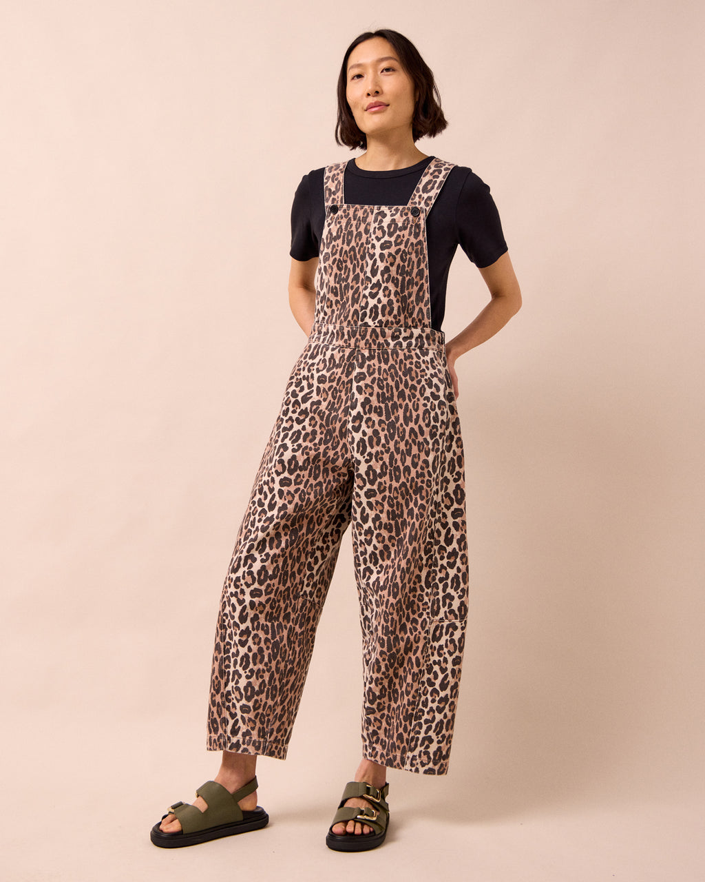 Gwynne Leopard Print Denim Jumpsuit