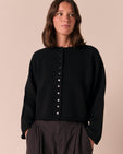 Henna Black Knitted Cardigan